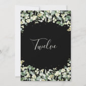 Invitation Black Snowberry+Eucalyptus Numéro de tableau (Dos)