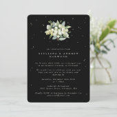 Invitation Black Snowberry+Eucalyptus Réception de mariage Ph (Debout devant)