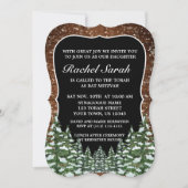 Invitation Black Snowy Bois & Forêt Pine Bar Bat mitzvah (Devant)