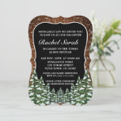 Invitation Black Snowy Bois & Forêt Pine Bar Bat mitzvah (Debout devant)