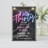 Invitation Black Soie Parlez 30ème pour moi fête d'anniversai (Debout devant)