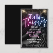 Invitation Black Soie Parlez 30ème pour moi fête d'anniversai (Devant / Derrière)