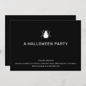 Invitation Black Spider Halloween Party (Devant / Derrière)