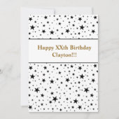 Invitation Black Stars Avec Message Anniversaire (Devant)