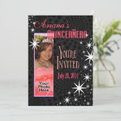 Invitation Black Stars Quinceañera (Debout devant)