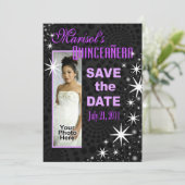 Invitation Black Stars Quinceañera (Debout devant)