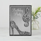 Invitation Black Stiletto & Treble Clef Anniversaire (Debout devant)