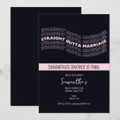 Invitation Black Straight Outta Mariage Parti Divorcé (Devant / Derrière)