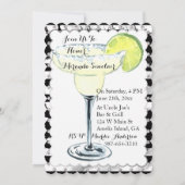 Invitation Black Stried Margarita Bachelorette Party (Dos)