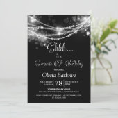 Invitation Black String Lights Surprise 60e fête d'anniversai (Debout devant)