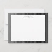 Invitation Black Stripe Border Note Card (Devant)