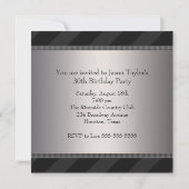Invitation Black Stripe Mans 30th Birthday Party (Dos)