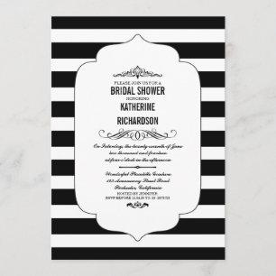 Invitation Black Stripes Ascot Chic Fêtes des mariées Invitat