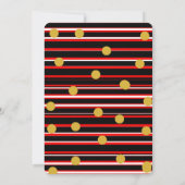 Invitation Black Stripes Rose rouge Fille 19e fête d'annivers (Dos)