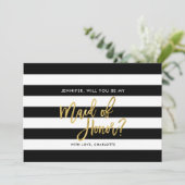 Invitation Black Stripes Serez-vous ma femme d'honneur ? (Debout devant)