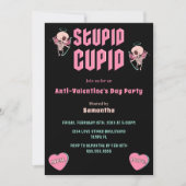 Invitation Black Stupid Cupidon Anti-Saint-Valentin Party (Devant)