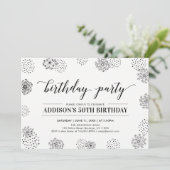 Invitation Black Stylish Moderne 50e fête d'anniversaire adul (Debout devant)