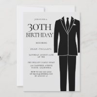 Black Suit & Cravate Mens 30e fête d'anniversaire