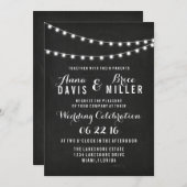 Invitation Black Summer String mariage lumière invite (Devant / Derrière)