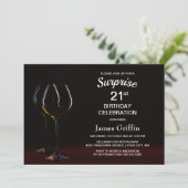 Invitation Black Surprise 21e Anniversaire Vin Glass Party (Debout devant)
