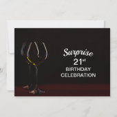 Invitation Black Surprise 21e Anniversaire Vin Glass Party (Dos)