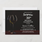 Invitation Black Surprise 30e Anniversaire Vin Glass Party (Devant)