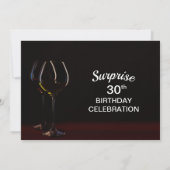Invitation Black Surprise 30e Anniversaire Vin Glass Party (Dos)
