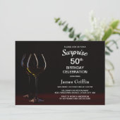 Invitation Black Surprise 50e Anniversaire Vin Glass Party (Debout devant)