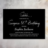 Invitation Black Surprise 80e fête d'anniversaire
