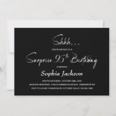 Invitation Black Surprise moderne 95e anniversaire (Devant)