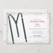 Invitation Black Suspendants Bachelor Party (Devant)