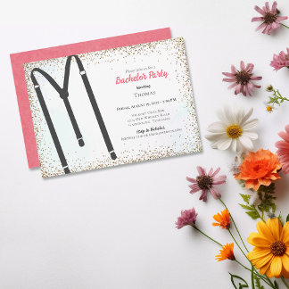 Invitation Black Suspendants Bachelor Party