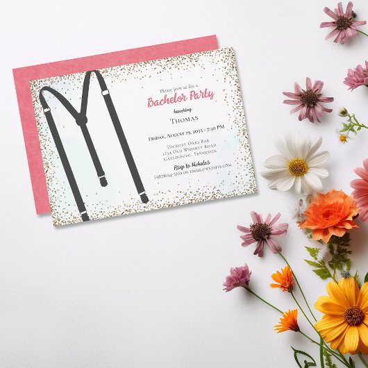 Invitation Black Suspendants Bachelor Party