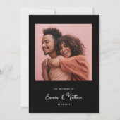 Invitation Black Sweet et Whimsical | Mariage photo simple (Devant)