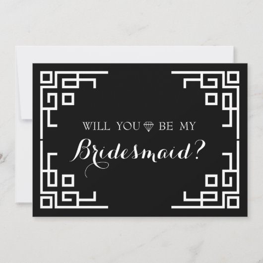 Invitation Black Swirl Bordure Mignonne Serez-Vous Ma Femme D (Devant)