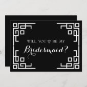 Invitation Black Swirl Bordure Mignonne Serez-Vous Ma Femme D (Devant / Derrière)