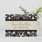 Invitation Black & Tan Damask (Debout devant)