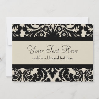 Invitation Black & Tan Damask