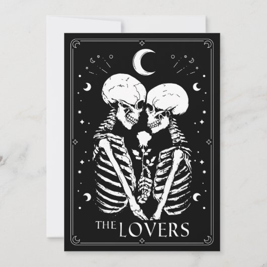 Invitation Black tarot Goth enregistrer la date mariage (Dos)