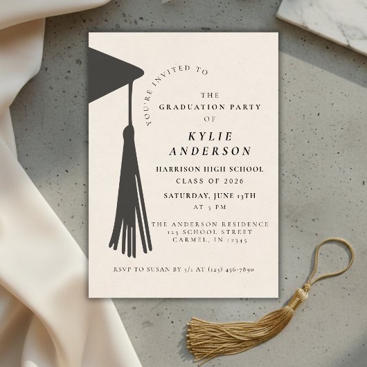 Invitation Black Tassel High School Graduation Party