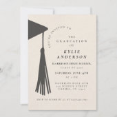 Invitation Black Tassel Senior Photo High School Graduation  (Devant)