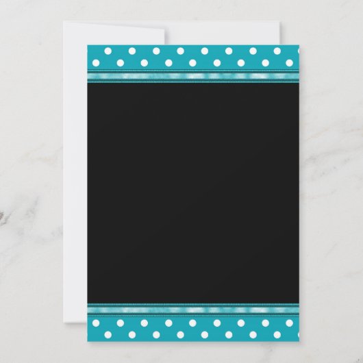 Invitation Black Teal Blue Polka (Dos)