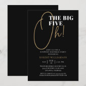 Invitation Black The Big Six Oh 60th Surprise Birthday (Devant / Derrière)