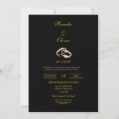 Invitation Black theme wedding ring Spanish Wedding (Devant)