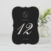 Invitation Black Tie Die-Cut Wedding Table Number (Debout devant)