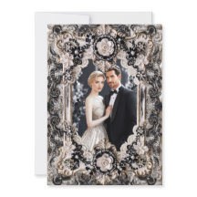 Black Tie Engagement Elegant Black White Photo