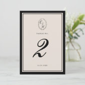 Invitation Black Tie Wedding Classic Table Number (Debout devant)