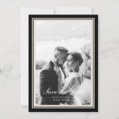 Invitation Black Tie Wedding Photo Save the Date Card (Devant)