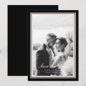 Invitation Black Tie Wedding Photo Save the Date Card (Devant / Derrière)
