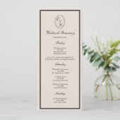Invitation Black Tie Wedding Weekend Timeline Card (Debout devant)